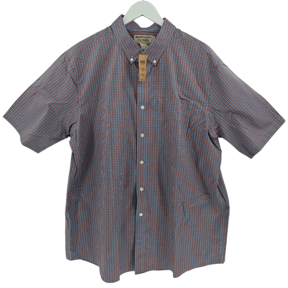 Duluth Trading NWT Wrinkle Fighter Relaxed Fit Short Sleeve Shirt Size XL Tall